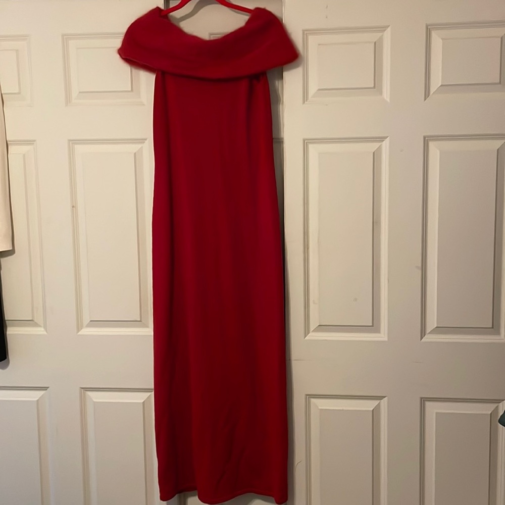 Ralph Lauren gown Merino wool shoulder collar with wool blend bodice sleeveless